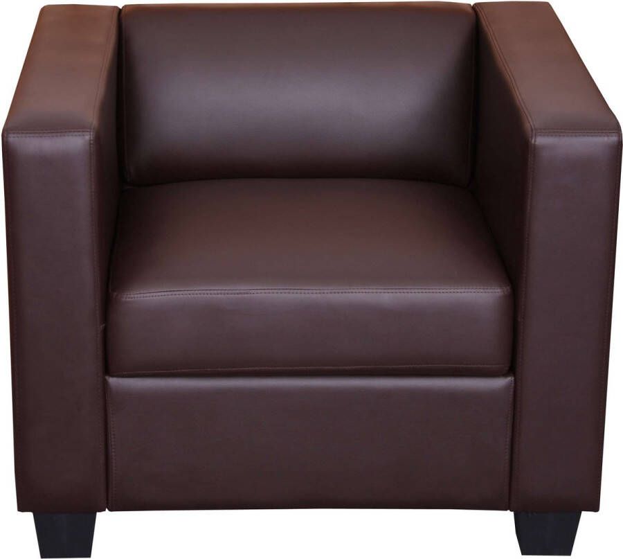 MCW Fauteuil lounge chair Lille ~ imitatieleer koffie - Foto 2