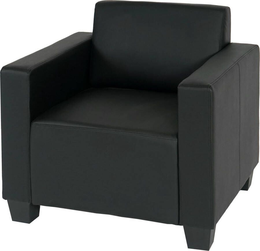 MCW Fauteuil lounge stoel Lyon kunstleer ~ zwart