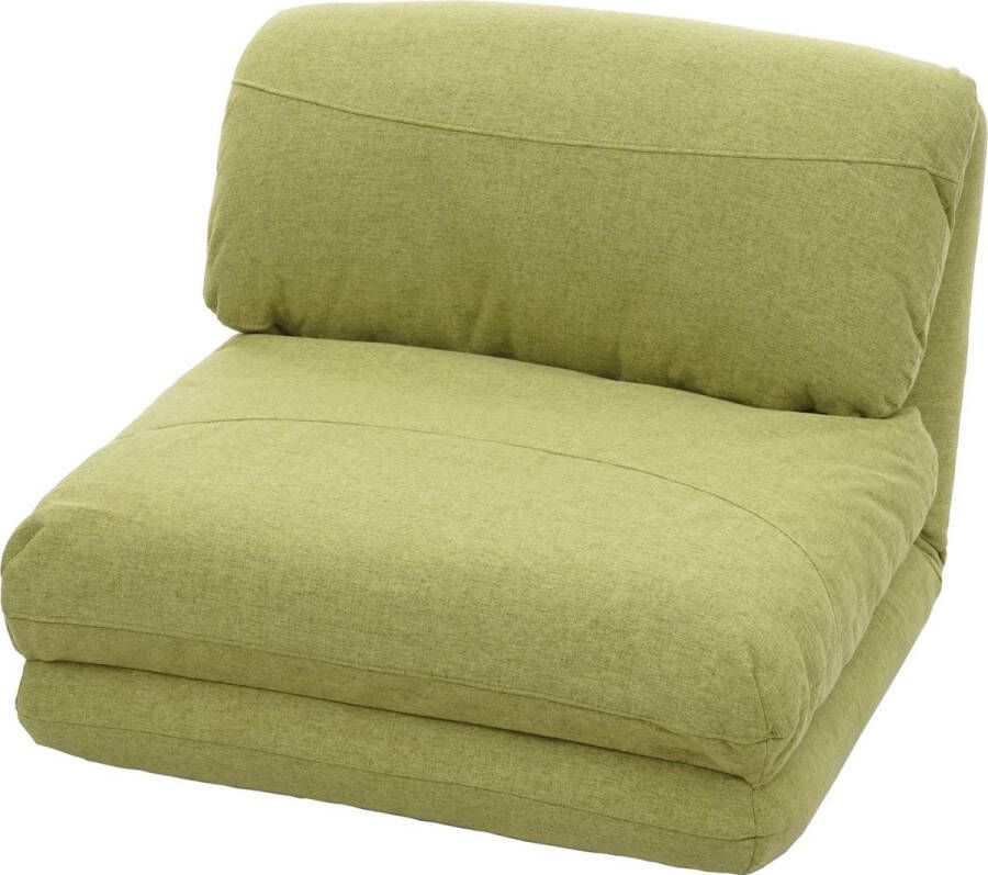 MCW Fauteuilbed -E68 slaapbank functionele fauteuil inklapbare fauteuil stof textiel ~ groen