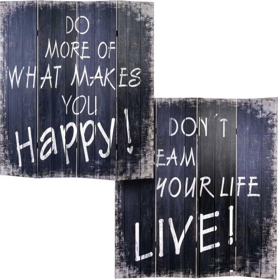 MCW Foto Paravent Vintage Paravent Room Divider Partition ~ 180x160cm Saying