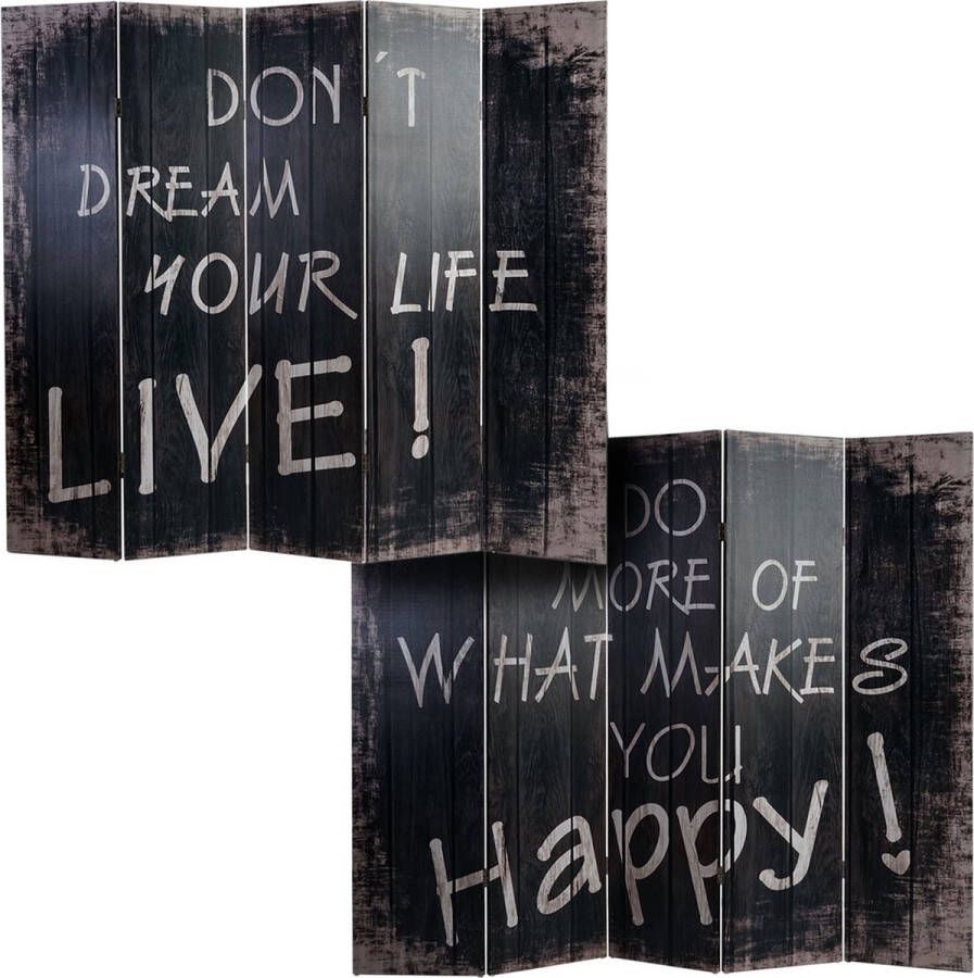 MCW Foto Paravent Vintage Paravent Room Divider Partition ~ 180x200cm Saying