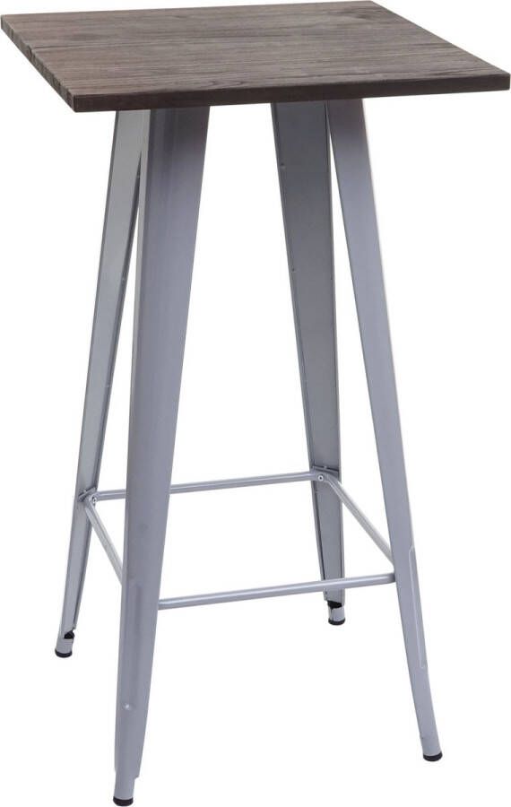 MCW Hoge tafel -A73 incl. houten tafelblad bistrotafel bartafel metalen industrieel ontwerp 107x60x60cm ~ grijs