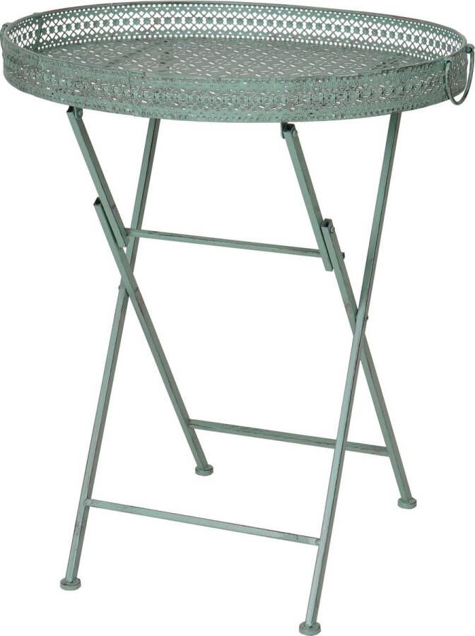 MCW Klaptafel -C39 tuintafel inklapbaar metaal antiek groen