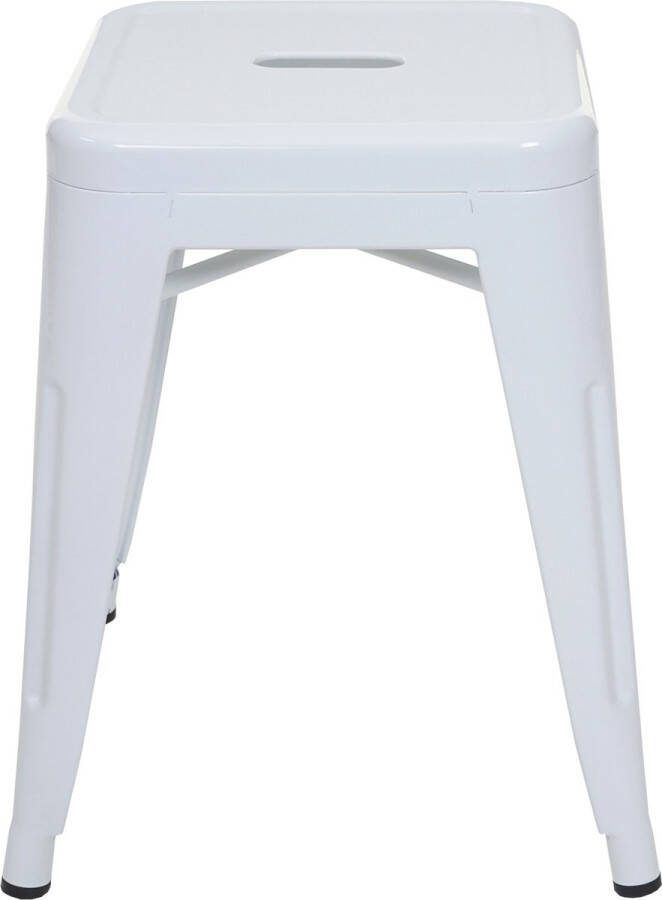 MCW Kruk -A73 metalen kruk zitkruk metalen industrieel ontwerp stapelbaar ~ wit
