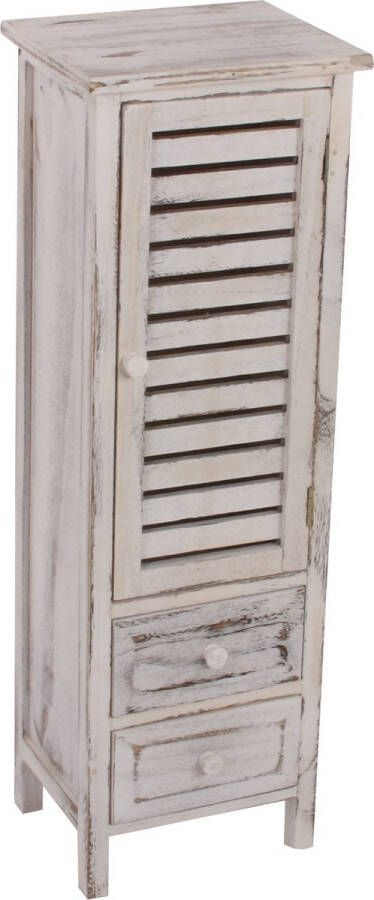 MCW Ladekast 90x30x25cm shabby look vintage ~ wit