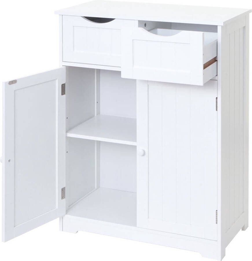 MCW Ladekast -B65 kast met laden 2 laden en 2 deuren 80x70x35cm ~ wit