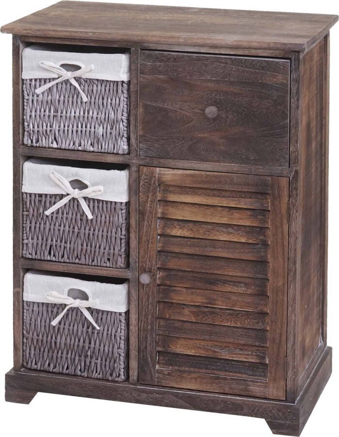 MCW Ladekast -H21 ladekast massief houten mandlade 80x60x30cm ~ shabby brown