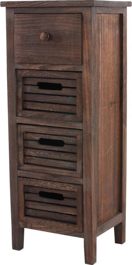 MCW Ladekast T18 ladekast 4 laden 74x30x25cm Shabby-Look Vintage ~ bruin - Foto 2