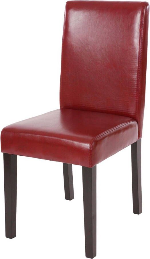 MCW Littau eetkamerstoel keukenstoel leer ~ rood donkere poten