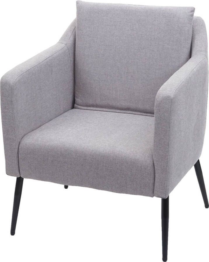 MCW Lounge fauteuil -H93a fauteuil cocktail fauteuil relax fauteuil ~ stof textiel lichtgrijs