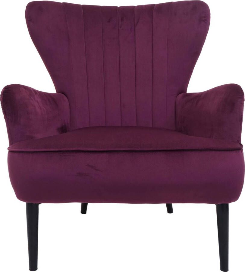MCW Lounge fauteuil -K37 cocktail fauteuil gestoffeerde fauteuil fluweel (280g m²) ~ bordeaux