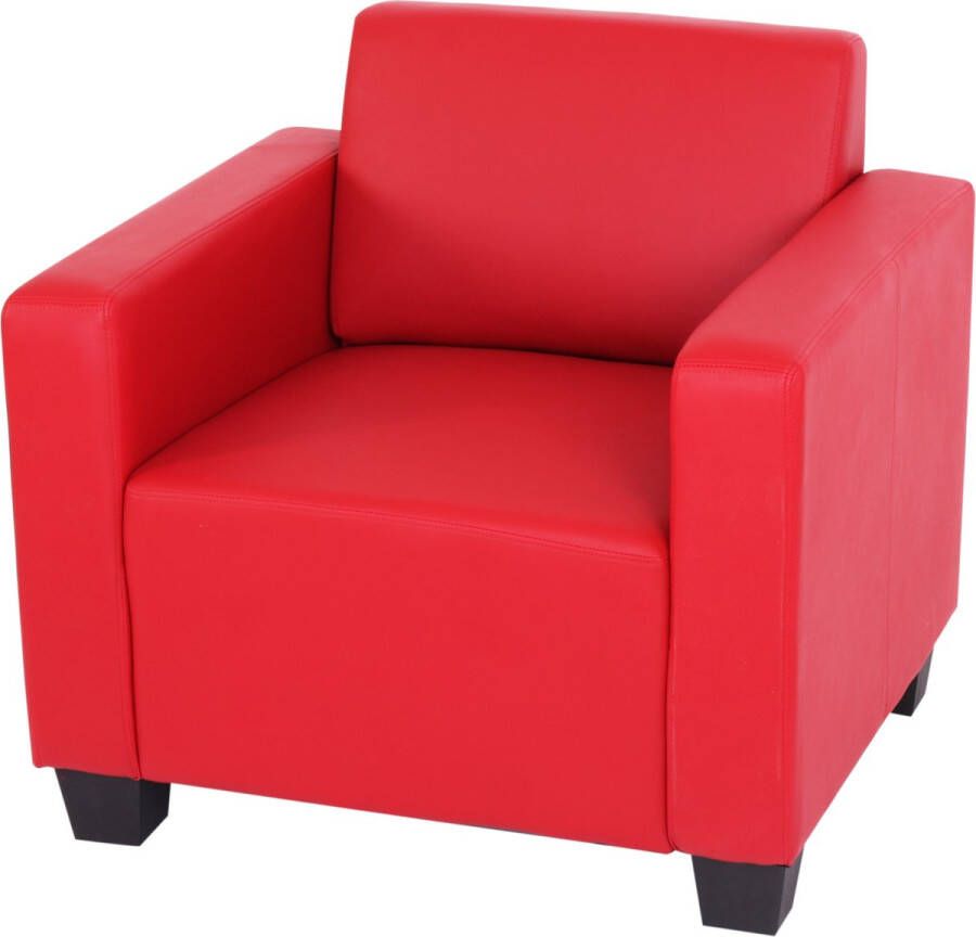 MCW Loungestoel Lyon kunstleer ~ rood