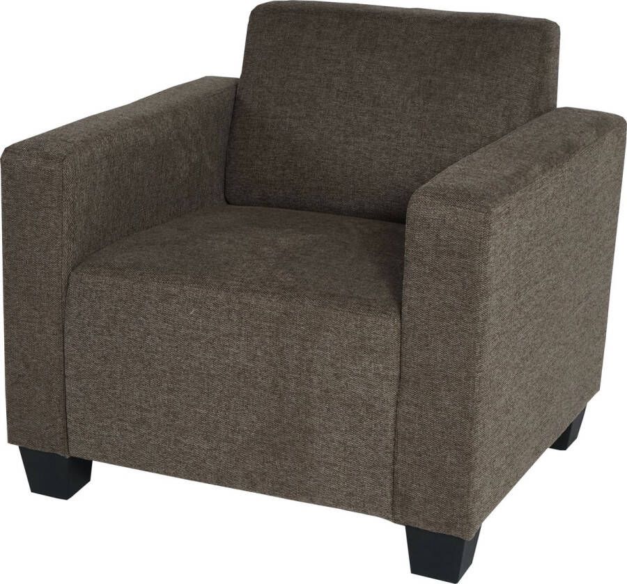 MCW Loungestoel Lyon stof textiel ~ bruin