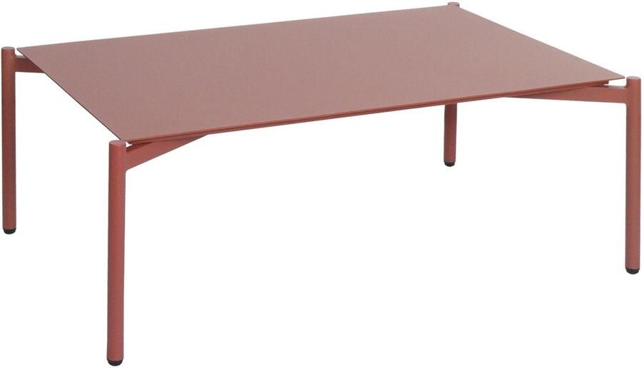 MCW Aluminium tuintafel -O11 outdoor lounge tafel salontafel balkontafel 105x65cm ~ terracotta