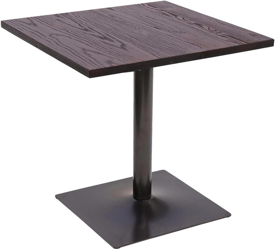 MCW Bistrotafel -H10 bartafel countertafel industrieel gastro metaal iep massief hout MVG 70x70cm ~ donkerbruin