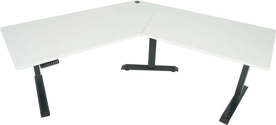 MCW Bureau -D40 computerbureau 120° elektrisch in hoogte verstelbaar ~ wit antracietgrijs