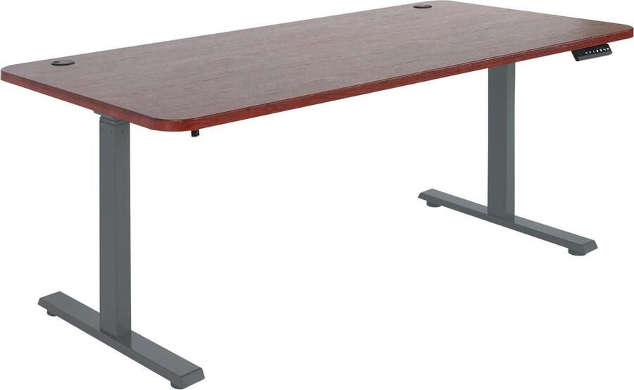MCW Bureau -D40 computerbureau elektrisch in hoogte verstelbaar 160x80cm 53kg MVG ~ kersen decor antracietgrijs