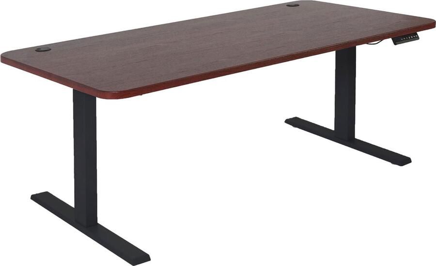 MCW Bureau -D40 computerbureau elektrisch in hoogte verstelbaar 160x80cm 53kg MVG ~ kersen decor zwart