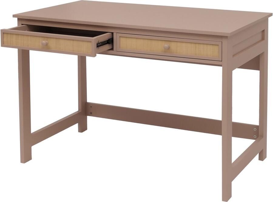 MCW Bureau -O36 bureau laptop bureau werktafel lade 78x110x60cm hout ~ licht taupe