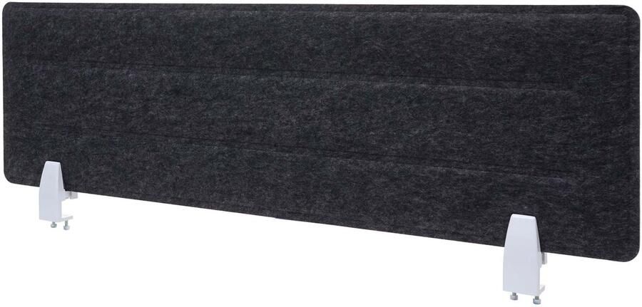 MCW Bureau scheidingswand -G76 kantoor privacy scherm bureau prikbord geluidsisolatie stof textiel met reliëf ~ 100x30cm zwart