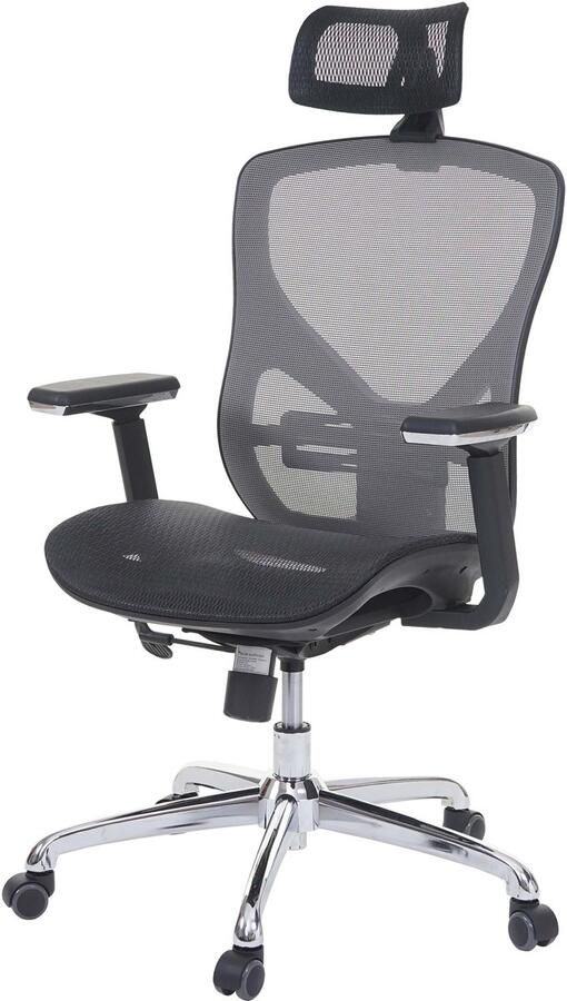 MCW Bureaustoel -A61 bureaustoel schuiffunctie stof textiel ISO9001 ~ zwart grijs