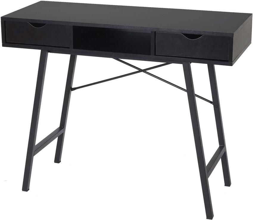 MCW Consoletafel -E92 bijzettafel 3D-structuur 100x40cm ~ zwart