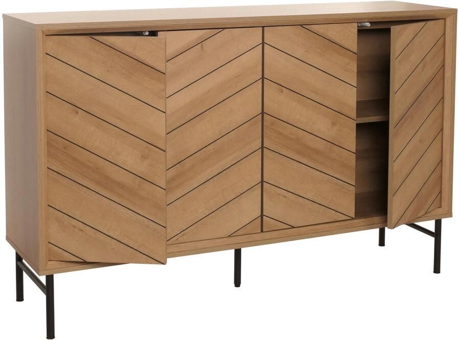 MCW Dressoir -M50 ladekast highboard dressoir massief hout mango 94x151x40cm ~ naturel