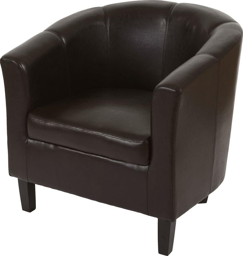 MCW Fauteuil Newport T379 loungestoel clubzetel kunstleer ~ bruin