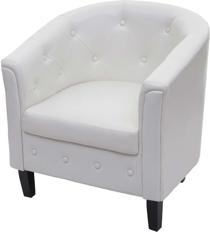 MCW Fauteuil Newport T810 loungestoel clubfauteuil Chesterfield kunstleer ~ wit