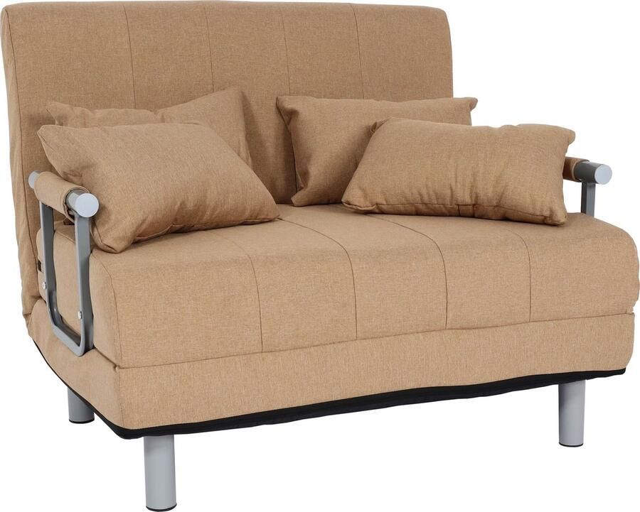 MCW Fauteuilbed -K29 inklapbare fauteuil slaapbank logeerbed ligvlak 186x97cm stof (270g m²) ~ crème-beige