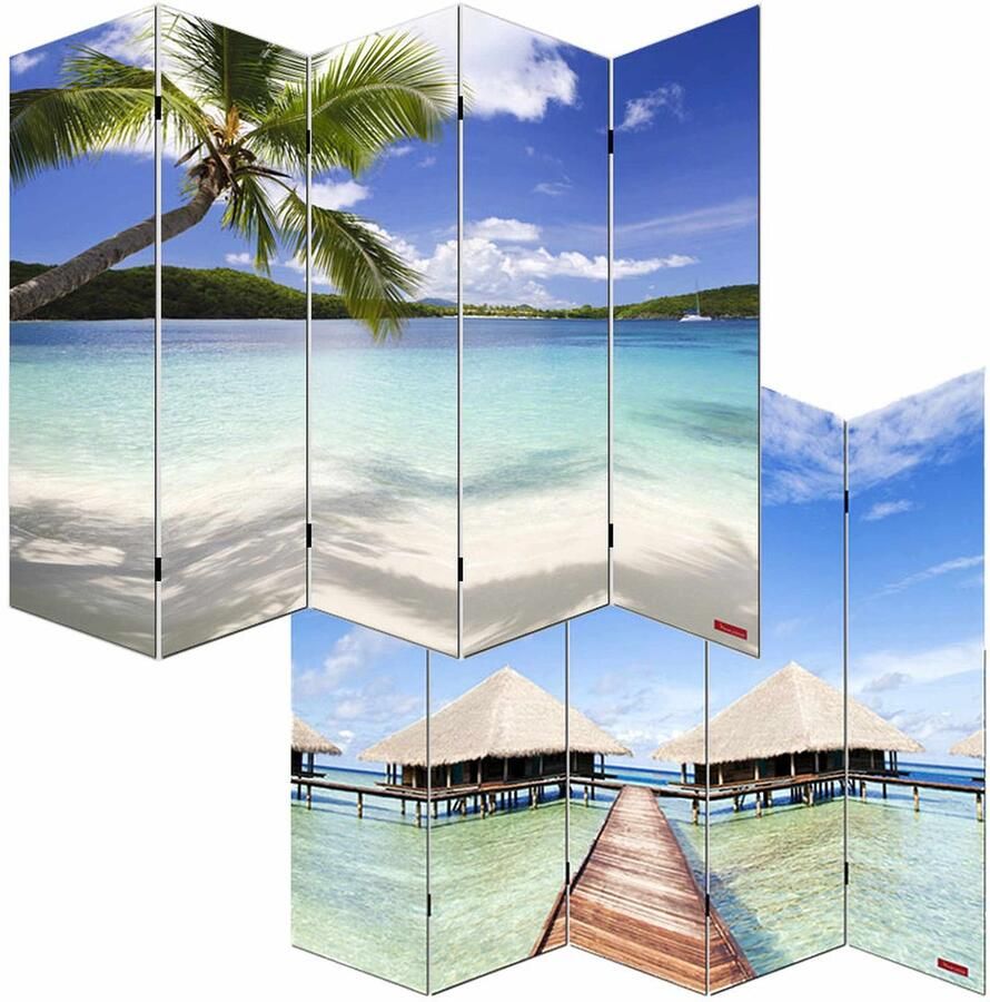 MCW Foto scherm scheidingswand M68 ~ 180x200cm strand