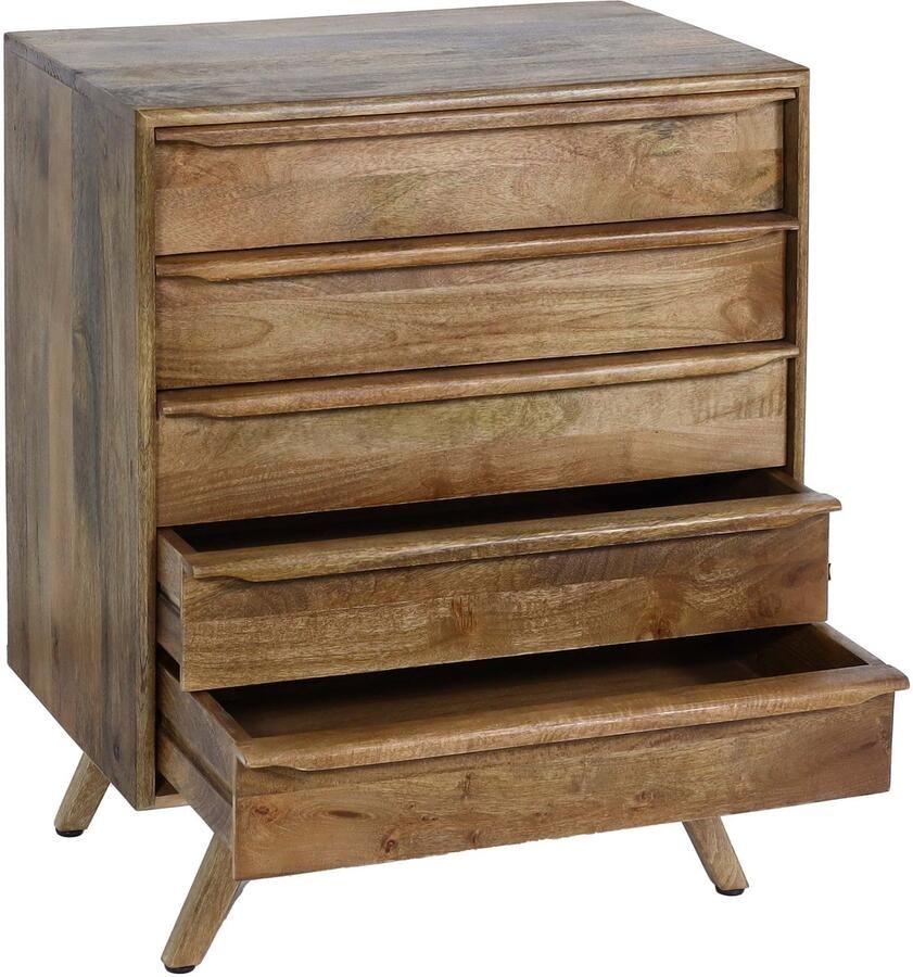MCW Highboard -L96 ladekast buffetkast laden massief hout mango 81x65x43cm MVG-gecertificeerd
