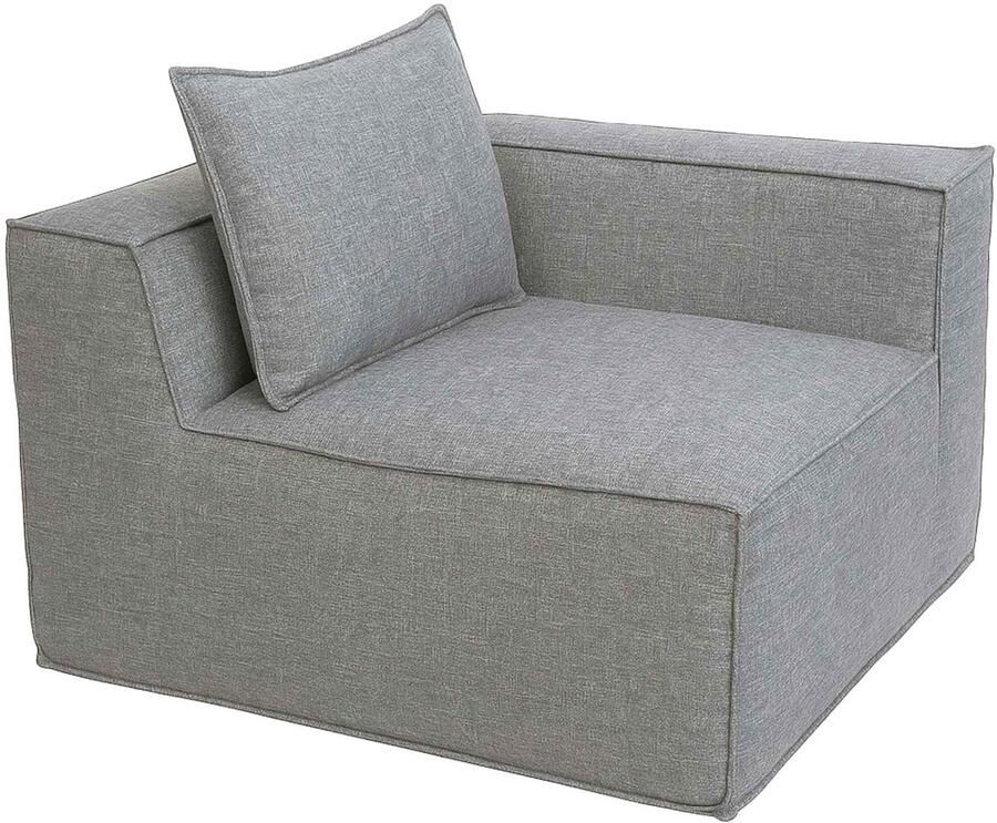 MCW Hoekstuk accessoire voor bank -O54 loungestoel gestoffeerde stoel armleuning stof textiel (300 g m²) 63 x 97 x 97 cm ~ lichtgrijs