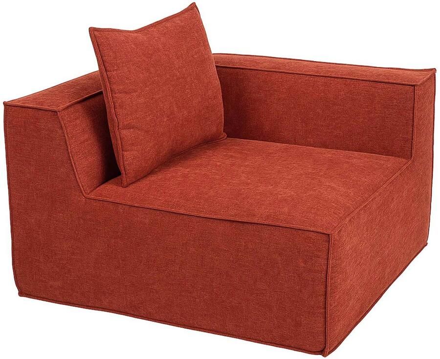 MCW Hoekstuk accessoire voor bank -O54 loungestoel Gestoffeerde stoel Armleuning stof textiel (300 g m²) 63 x 97 x 97 cm ~ terracotta