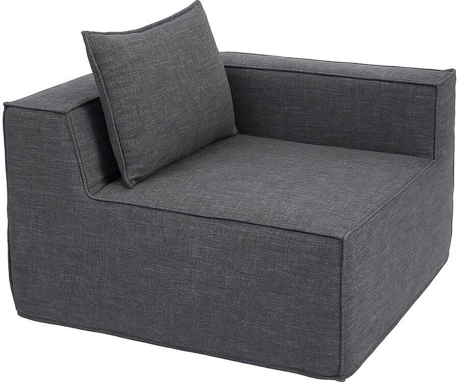 MCW Hoekstuk accessoire voor bank -O54 loungestoel Gestoffeerde stoel Armleuning stof textiel (300 g m²) 63 x 97 x 97 cm ~ donkergrijs