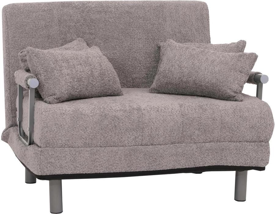 MCW -K29 fauteuil slaapbank opklapbare fauteuil slaapbank logeerbed ligoppervlak 190x100cm stof bouclé (500g m²) ~ donkergrijs