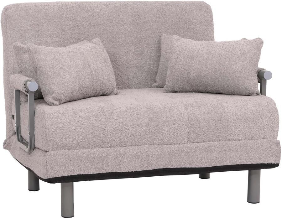MCW -K29 fauteuil slaapbank opklapbare fauteuil slaapbank logeerbed ligoppervlak 190x100cm stof bouclé (500g m²) ~ grijs