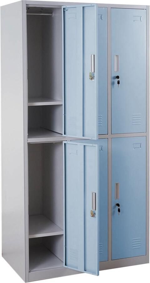 MCW Kluisje Boston T829 kluisje kluis metalen kast met 6 vakken ~ blauw