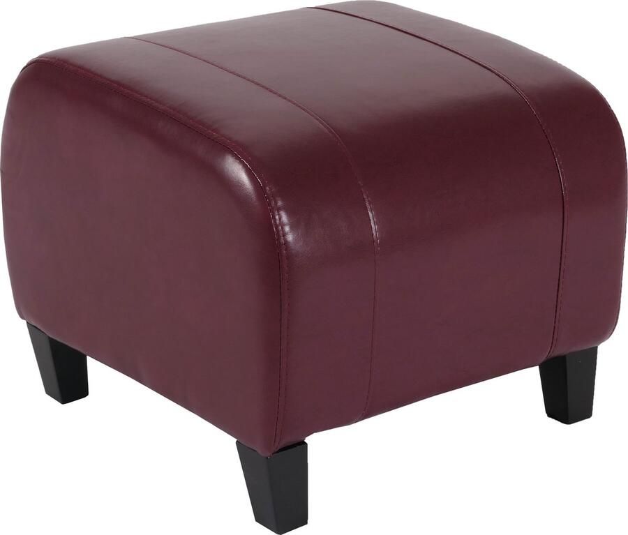 MCW Kruk Cube zitting Kruk Emmen leer + kunstleer 37x45x47 cm MVG-gecertificeerd ~ rood