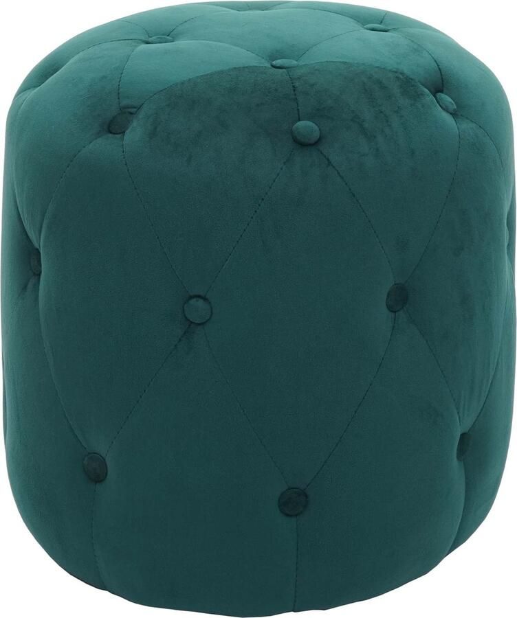 MCW Kruk -D22 voetenbankje 42x39cm MVG-gecertificeerd ~ fluweel donkergroen