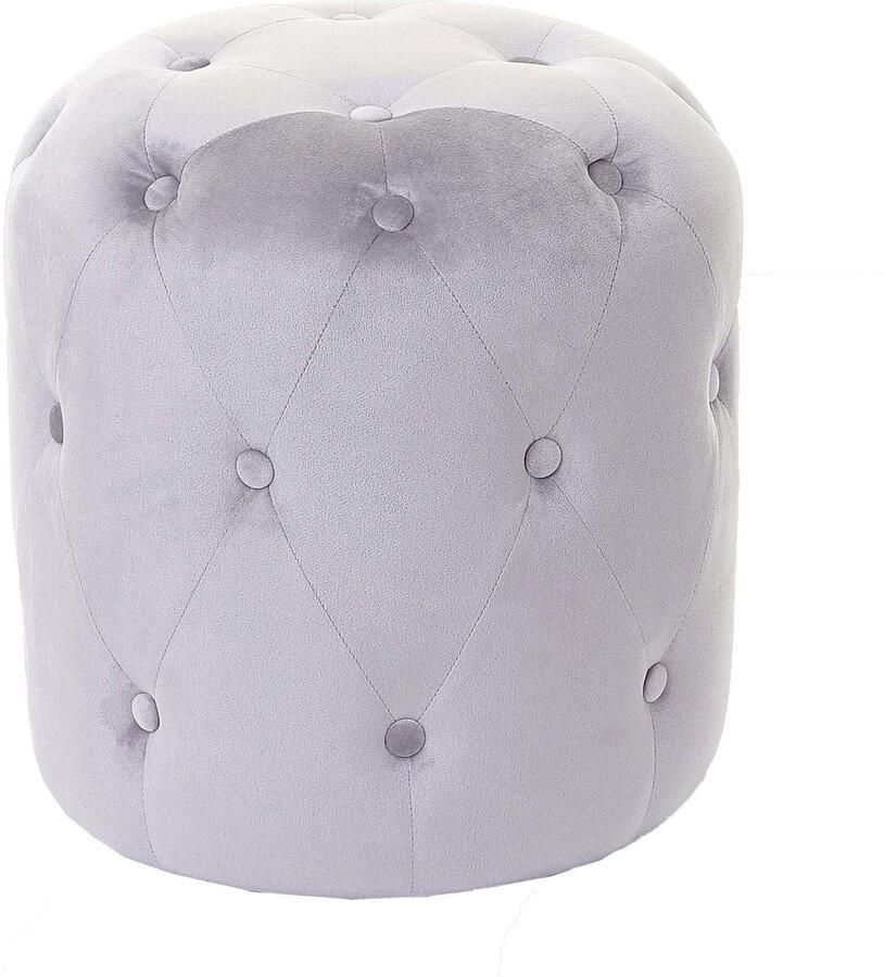 MCW Kruk -D22 voetenbankje 42x39cm MVG-gecertificeerd ~ fluweel lichtgrijs