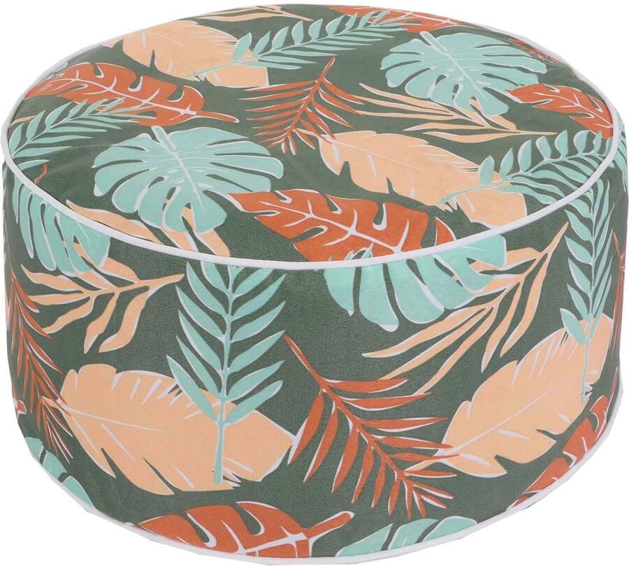 MCW Kruk -G31 zitkussen poef zitzak tuinkruk opblaasbaar binnen buiten gesponnen poly 29x55cm ~ blad ontwerp