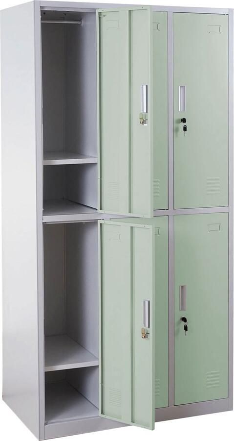 MCW Locker Boston T829 lockerkast kluisje metaal 6 vakken ~ groen