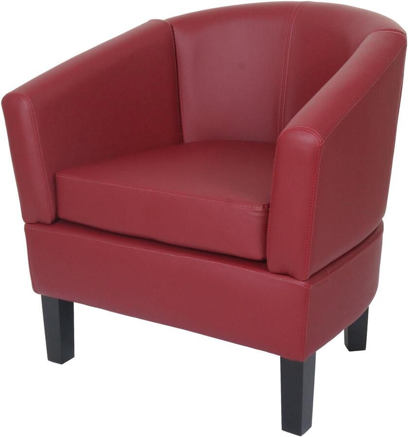 MCW Lounge fauteuil -O17 club fauteuil cocktail fauteuil MVG-gecertificeerd kunstleer ~ bordeaux