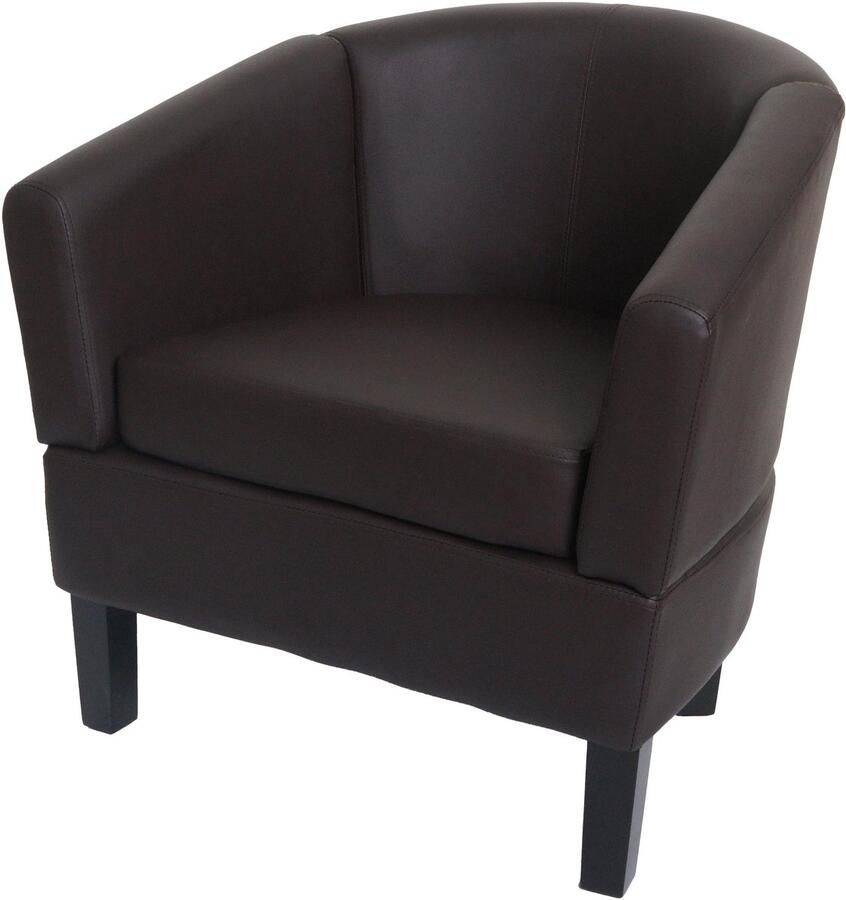 MCW Lounge fauteuil -O17 club fauteuil cocktail fauteuil MVG-gecertificeerd kunstleer ~ bruin