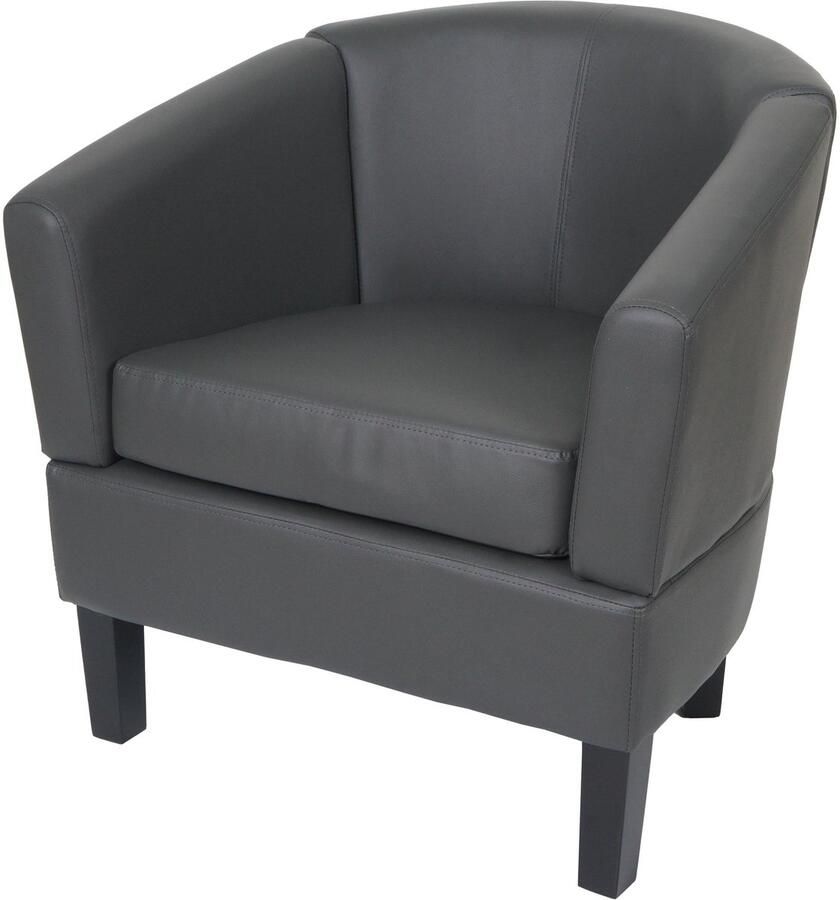 MCW Lounge fauteuil -O17 club fauteuil cocktail fauteuil MVG-gecertificeerd kunstleer ~ grijs