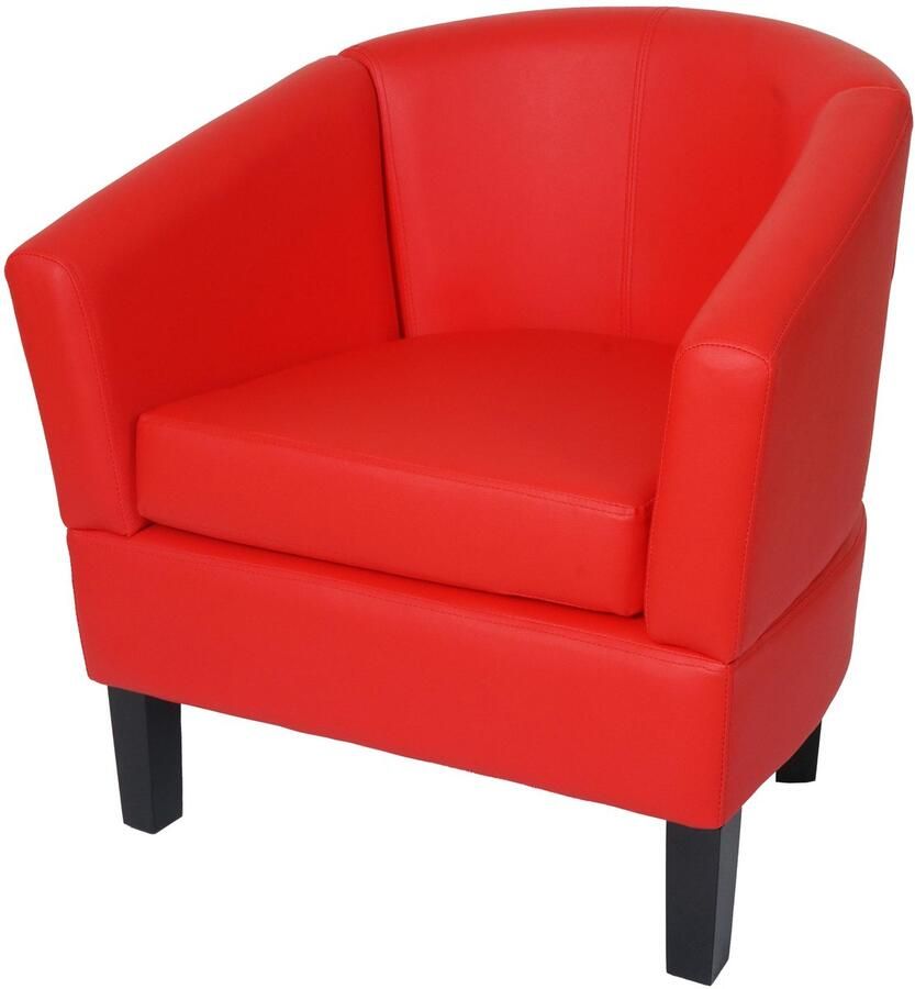MCW Lounge fauteuil -O17 club fauteuil cocktail fauteuil MVG-gecertificeerd kunstleer ~ rood