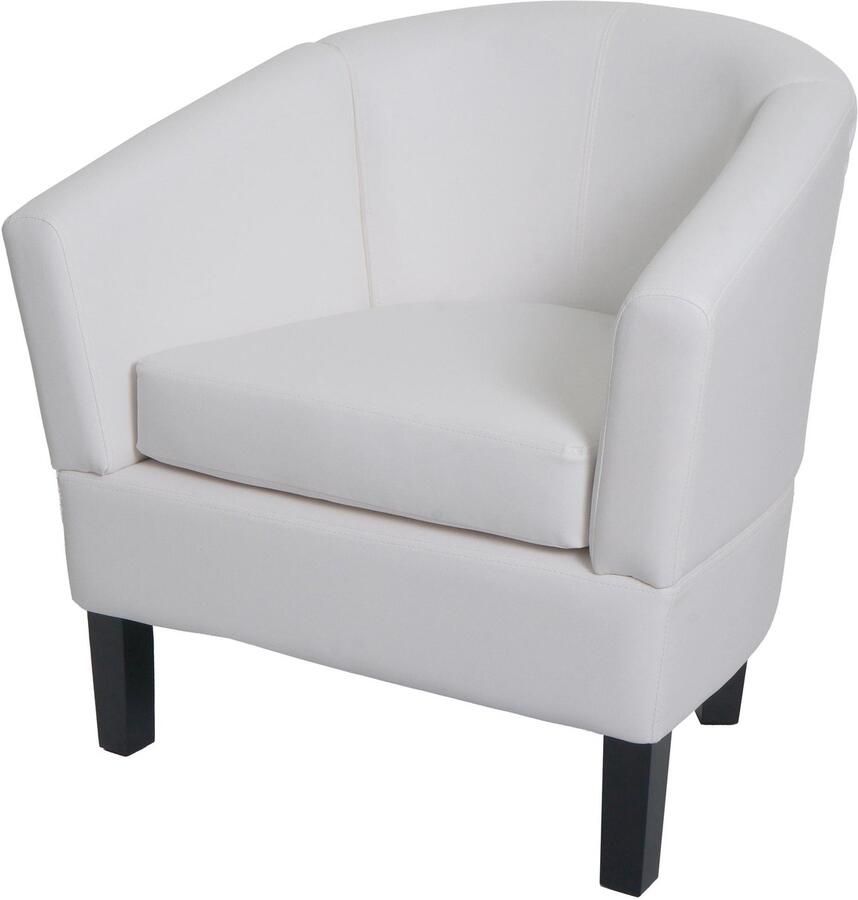 MCW Lounge fauteuil -O17 club fauteuil cocktail fauteuil MVG-gecertificeerd kunstleer ~ wit