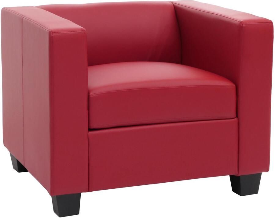 MCW Loungestoel Lille ~ leer rood