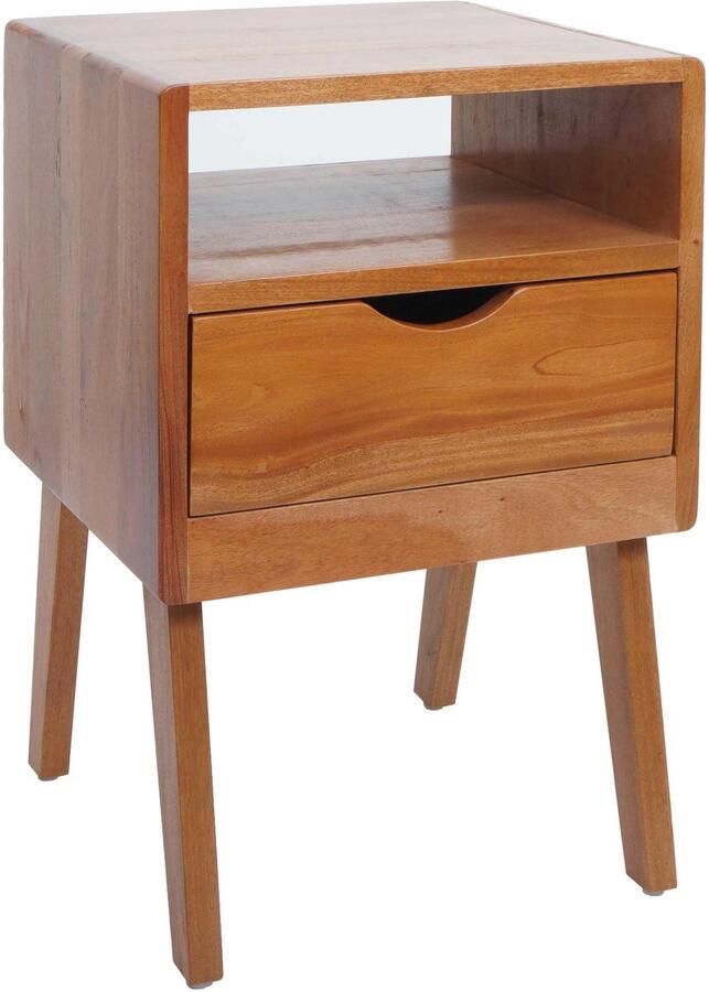 MCW Nachtkastje -P16 commode bijzettafel nachtkastje kast lade vak 64x42x40cm ~ naturelkleurig